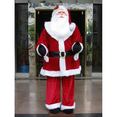 Huge 6 Foot Life-Size Decorative Plush Santa Claus - Sitting or Standing