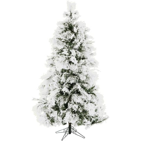 Fraser Hill Farm 12-foot Flocked Snowy Pine Christmas Tree