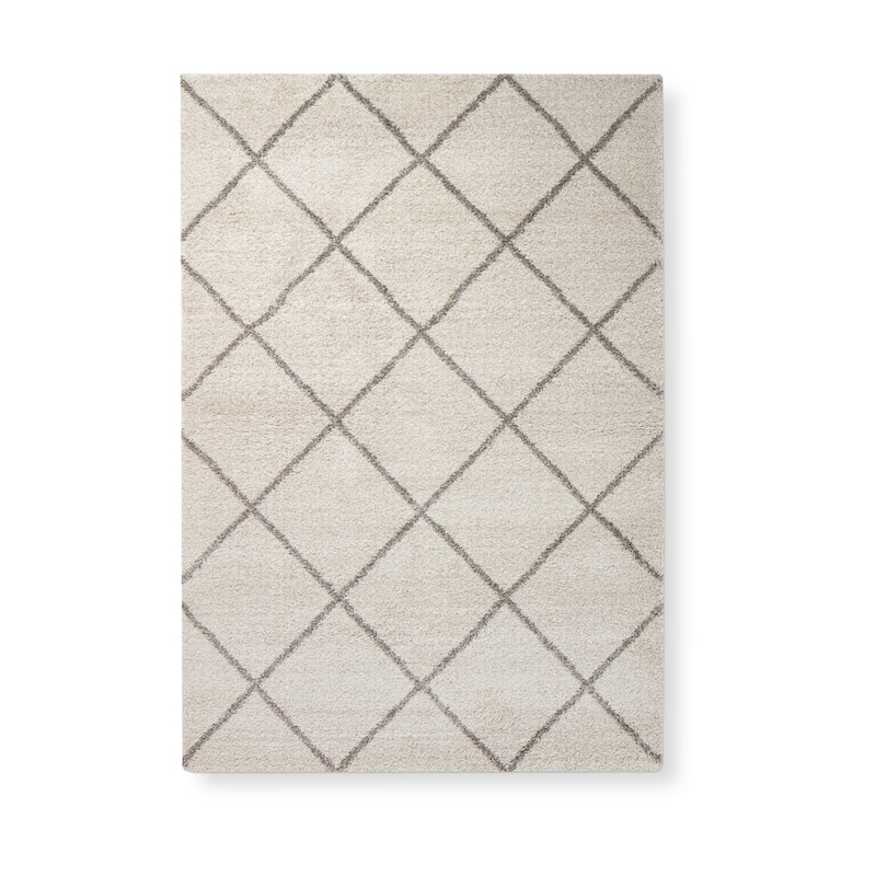 Nourison Brisbane Large Diamond Geometric Modern Shag Area Rug