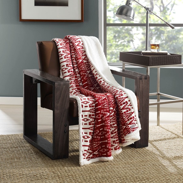Eddie Bauer Ultra Plush Printed Sherpa Throw