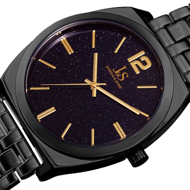 Joshua & Sons Men's Quartz Easy-to-Read Black Bracelet Watch