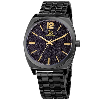 Joshua & Sons Men's Quartz Easy-to-Read Black Bracelet Watch