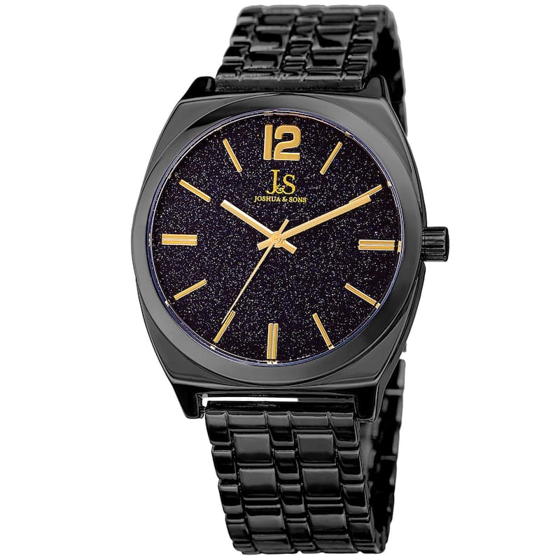Joshua & Sons Men's Quartz Easy-to-Read Black Bracelet Watch