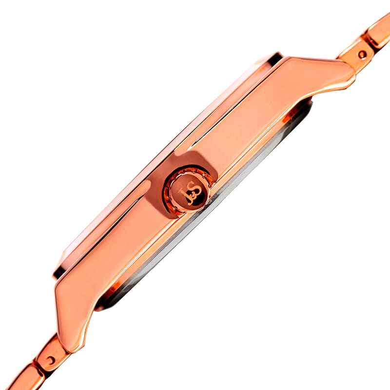 Joshua & Sons Men's Quartz Easy-to-Read Rose-Tone Bracelet Watch