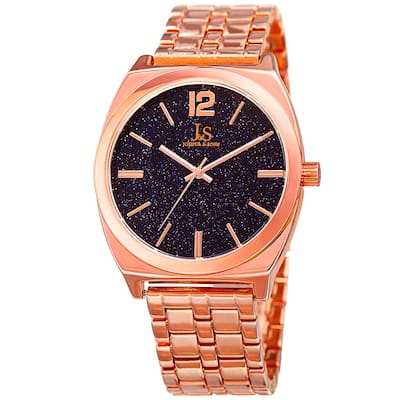 Joshua & Sons Men's Quartz Easy-to-Read Rose-Tone Bracelet Watch
