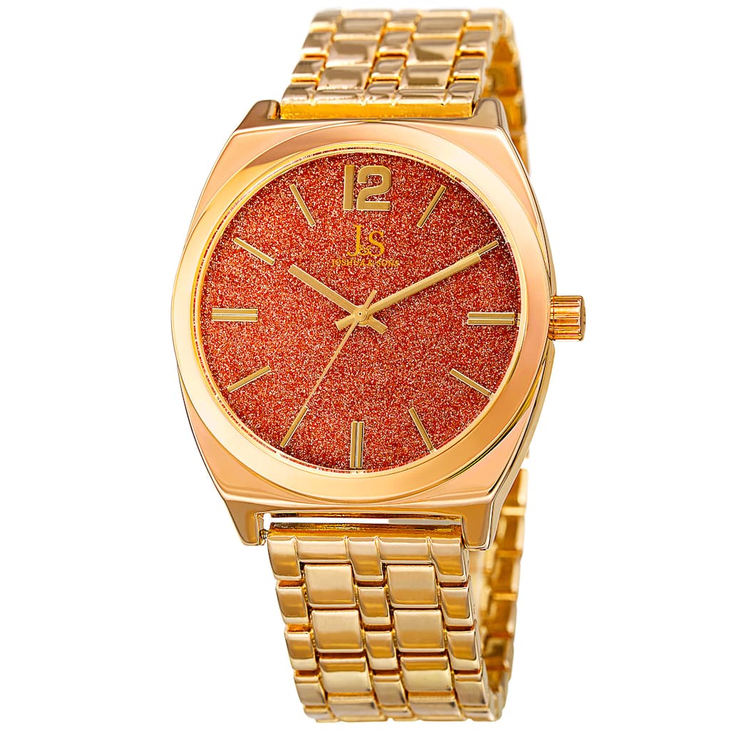 Joshua & Sons Men's Quartz Easy-to-Read Gold-Tone Bracelet Watch