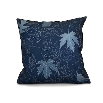 18 x 18-inch, Dotted Leaves, Floral Print Outdoor Pillow