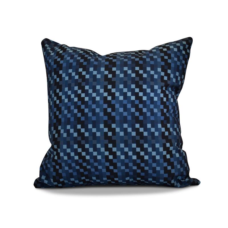 18 x 18-inch, Mad for Plaid, Geometric Print Outdoor Pillow