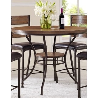 Stockton Oak Round Pub Height Table Brown