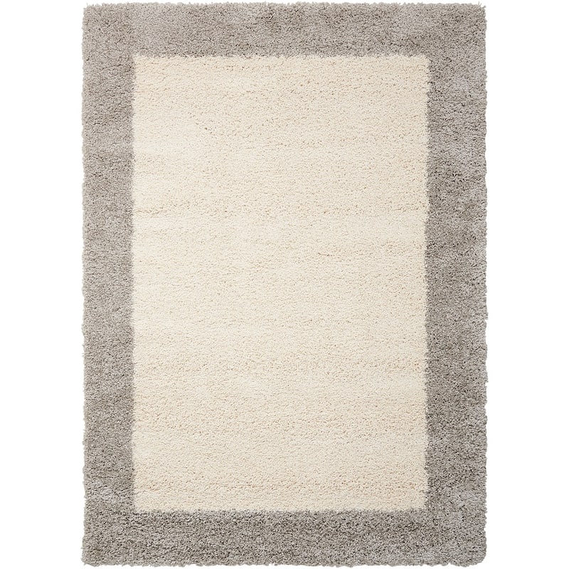 Nourison Amore Shag Area Rug - 7' 10" x 10' 10" - Ivory/Grey - Rectangle