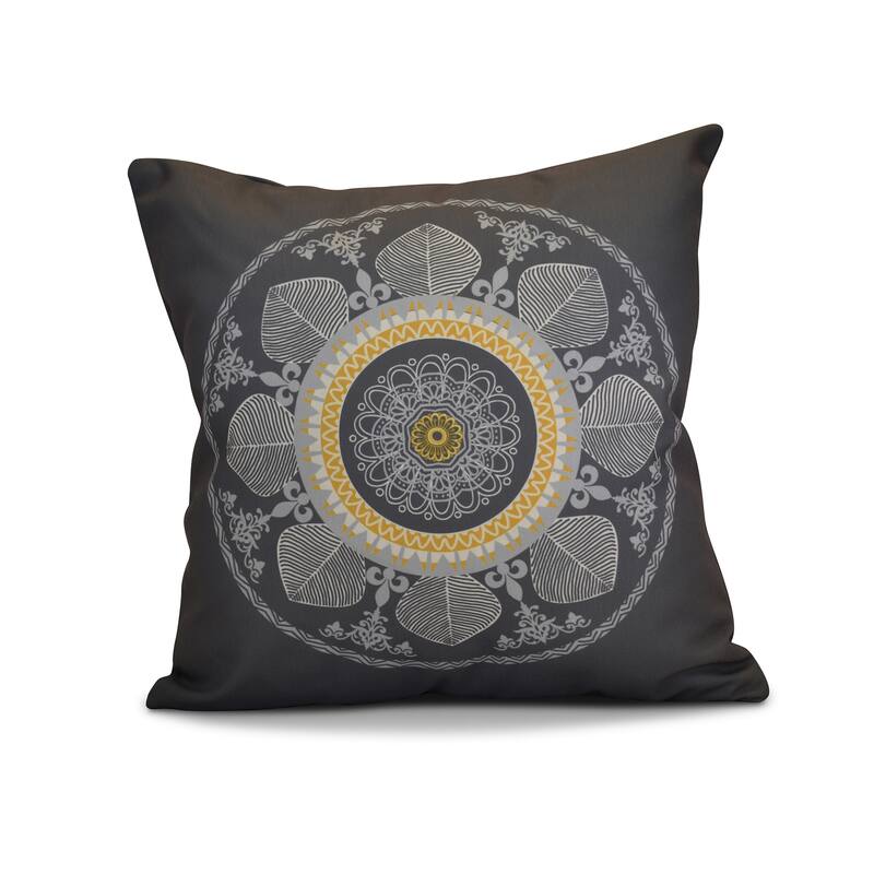 18 x 18-inch, Stained Glass, Geometric Print Outdoor Pillow