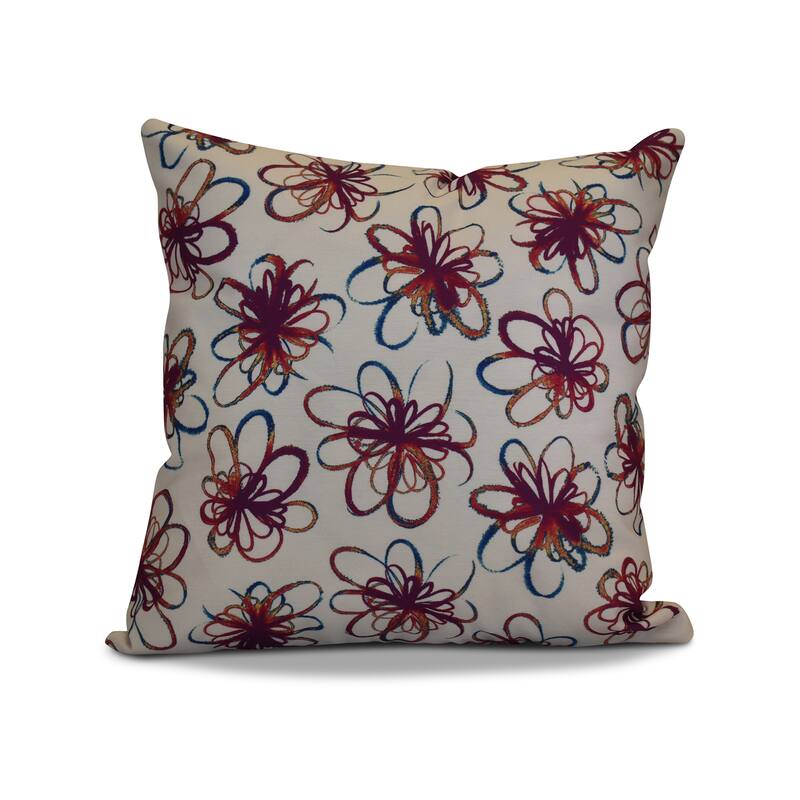 18 x 18-inch, Penelope, Floral Holiday Print Pillow
