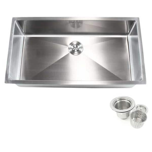 36 Inch Stainless Steel Undermount Single Bowl Kitchen Sink with Drain Board