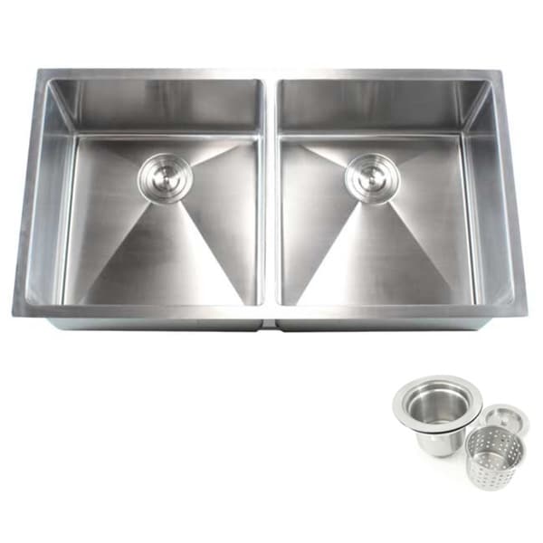 Silver Stainless Steel Double Bowl Undermount Kitchen Sink - Free ...