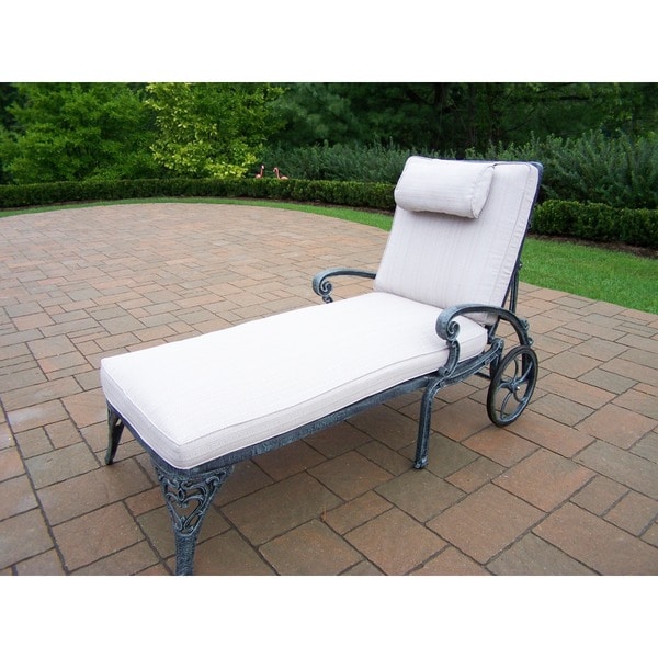 shore outdoor patio aluminum chaise with cushions