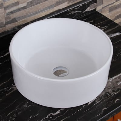 Elite Elimax 04 Round Shape White Porcelain Ceramic Bathroom Vessel Sink