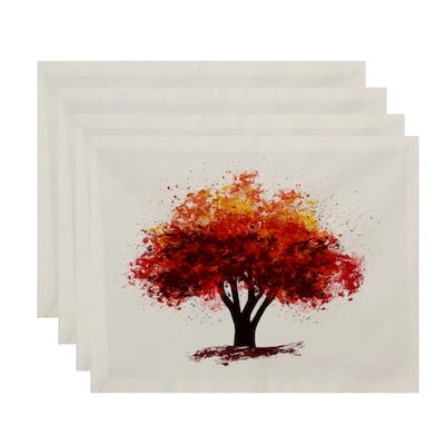 18x14-inch, Fall Bounty, Floral Print Placemat (Set of 4)