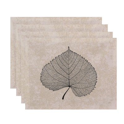 18x14-inch, Leaf Study, Floral Print Placemat (Set of 4)