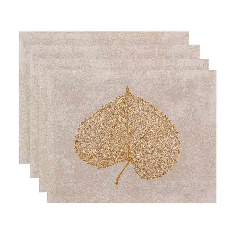 18x14-inch, Leaf Study, Floral Print Placemat (Set of 4) - Yellow