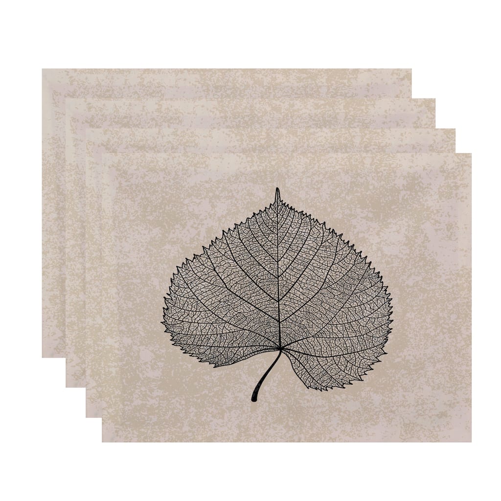 18x14-inch, Leaf Study, Floral Print Placemat (Set of 4)