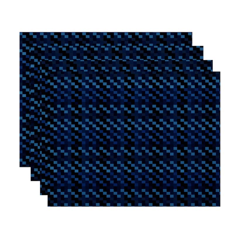 18x14-inch, Mad for Plaid, Geometric Print Placemat (Set of 4) - Blue