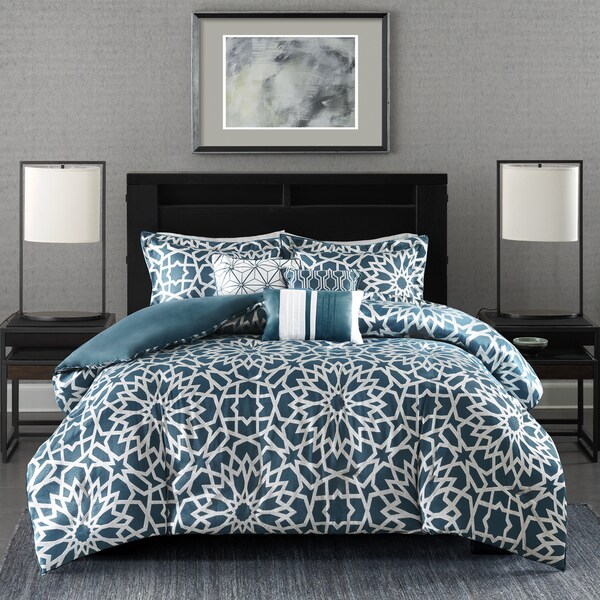 Shop Madison Park Elena Teal Duvet Cover Set Ships To Canada