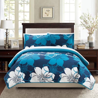 Chic Home Chase Blue 3-Piece Quilt Set