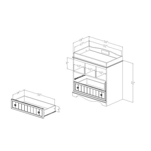 South Shore Savannah 2 Baskets Grey Maple Changing Table
