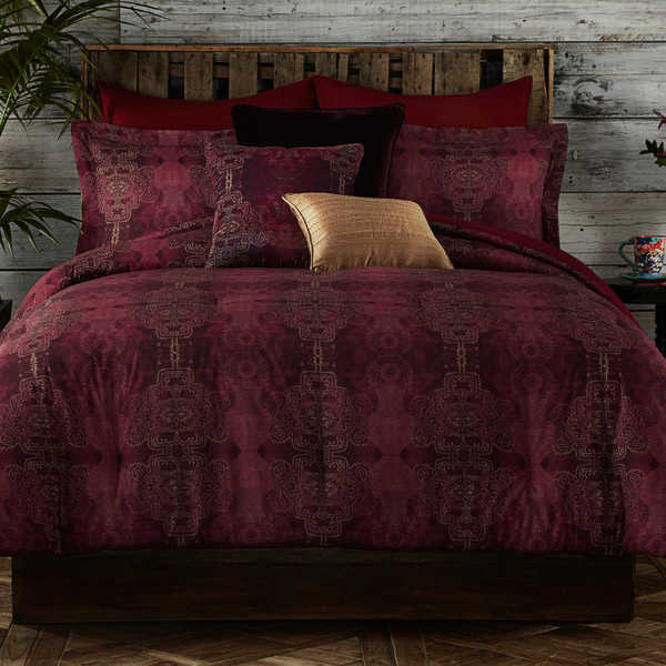 Shop Tracy Porter Gigi Red And Gold Cotton Comforter Set Ships