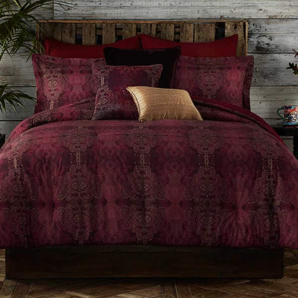 Shop Tracy Porter Gigi Red And Gold Cotton Comforter Set Free