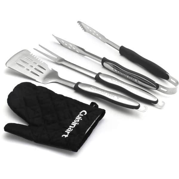 Cuisinart 3-Piece Black Grilling Tool Set with Grill Glove