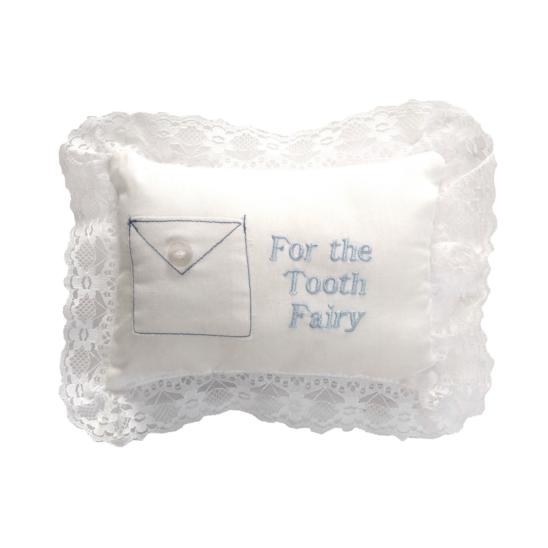 Shop Multicolored Lace Ruffled Tooth Fairy Pillow Free Shipping