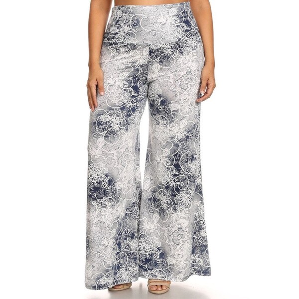 Shop Plus-size Women's Rayon/Spandex Floral Pants - Free Shipping On ...