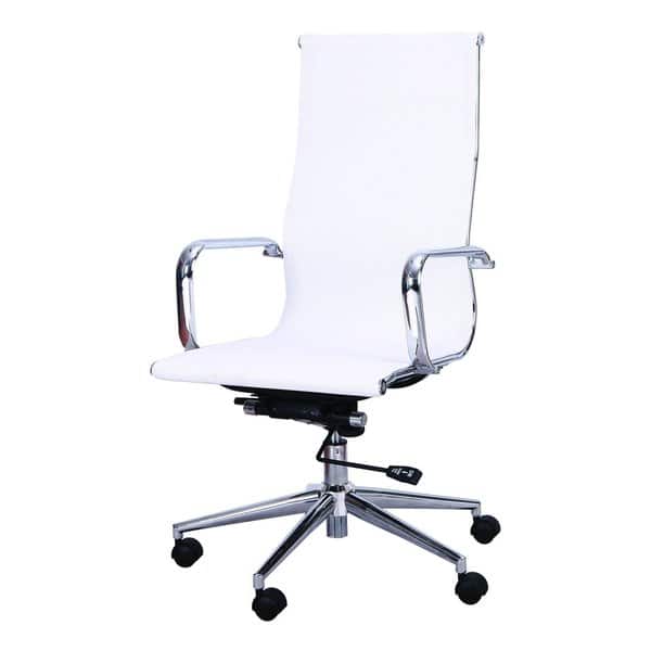Shop Adeco High Back Adjustable White Mesh Desk Chair Overstock