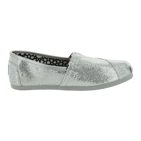 toms shoes silver womens glitter