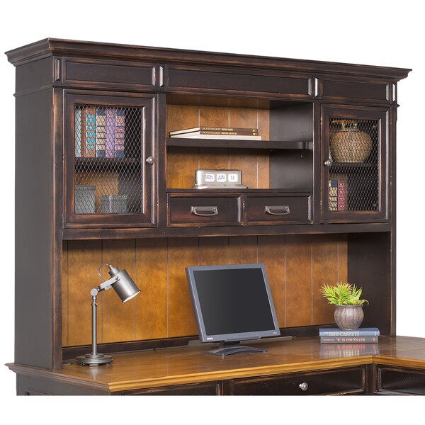 Hatherford Distressed Black Hutch Free Shipping Today 19160100