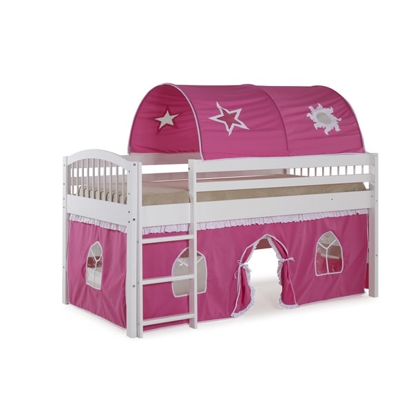 Alaterre Addison Junior Loft Tent Bed with Playhouse, Solid Wood