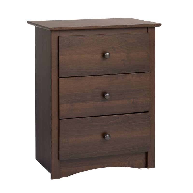 Everett Espresso 3-drawer Tall Nightstand