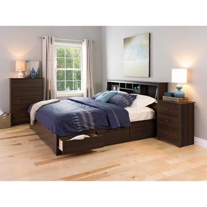 Everett Espresso 3-drawer Tall Nightstand