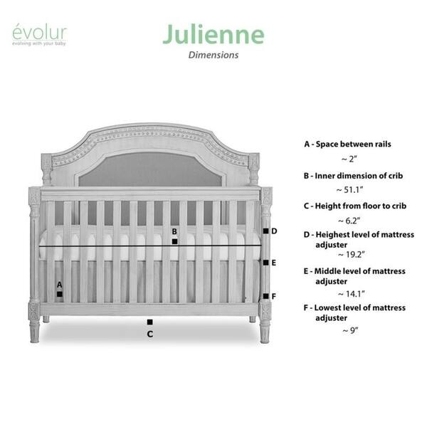 Shop Evolur Julienne 5 In1 Convertible Crib Overstock 12329128