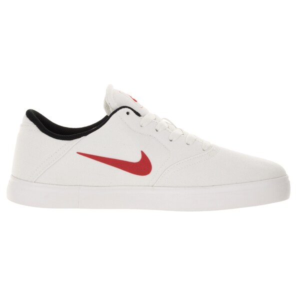 nike white shoes with red check
