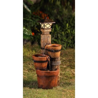 Waterfall-style Resin Pillar Lamp Water Fountain