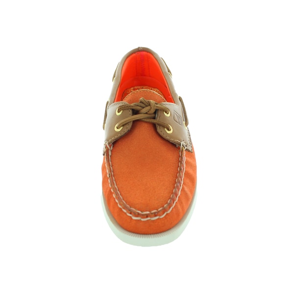 orange sperry boat shoes
