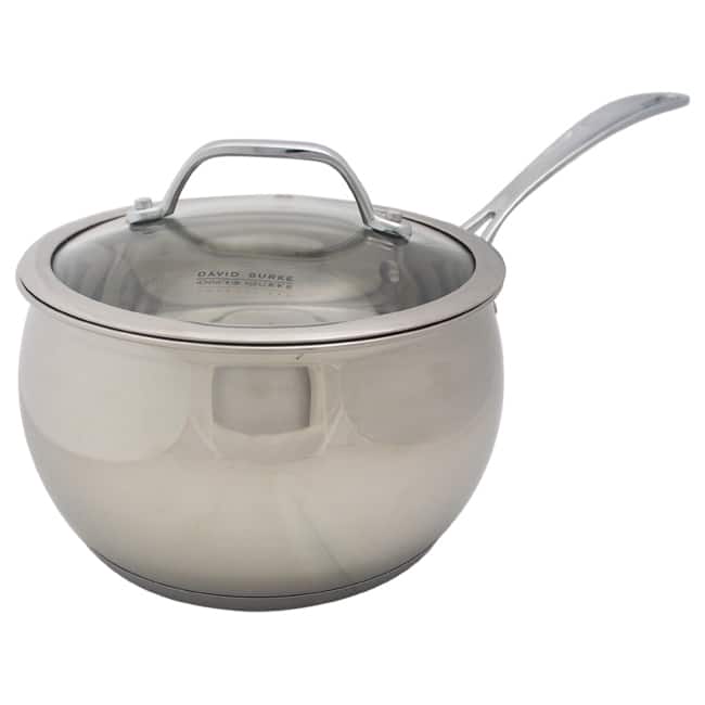 David Burke Gourmet Pro Splendor 3qt Chef Sauce Pan Pot With Lid Stainless Steel