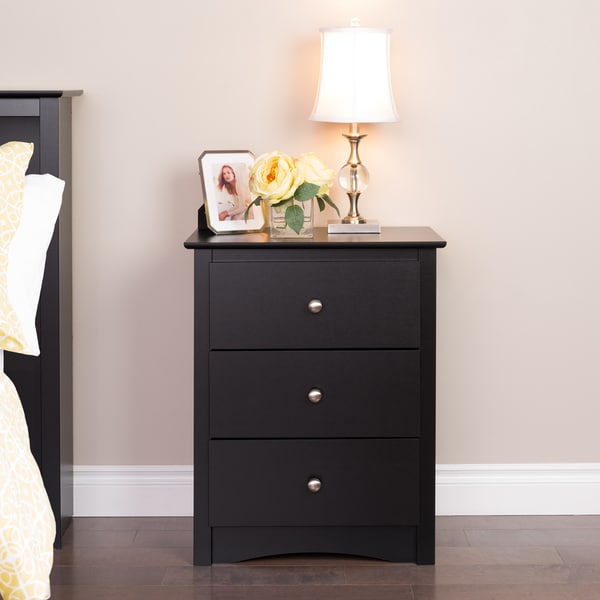 Broadway Black 3drawer Tall Nightstand Free Shipping Today