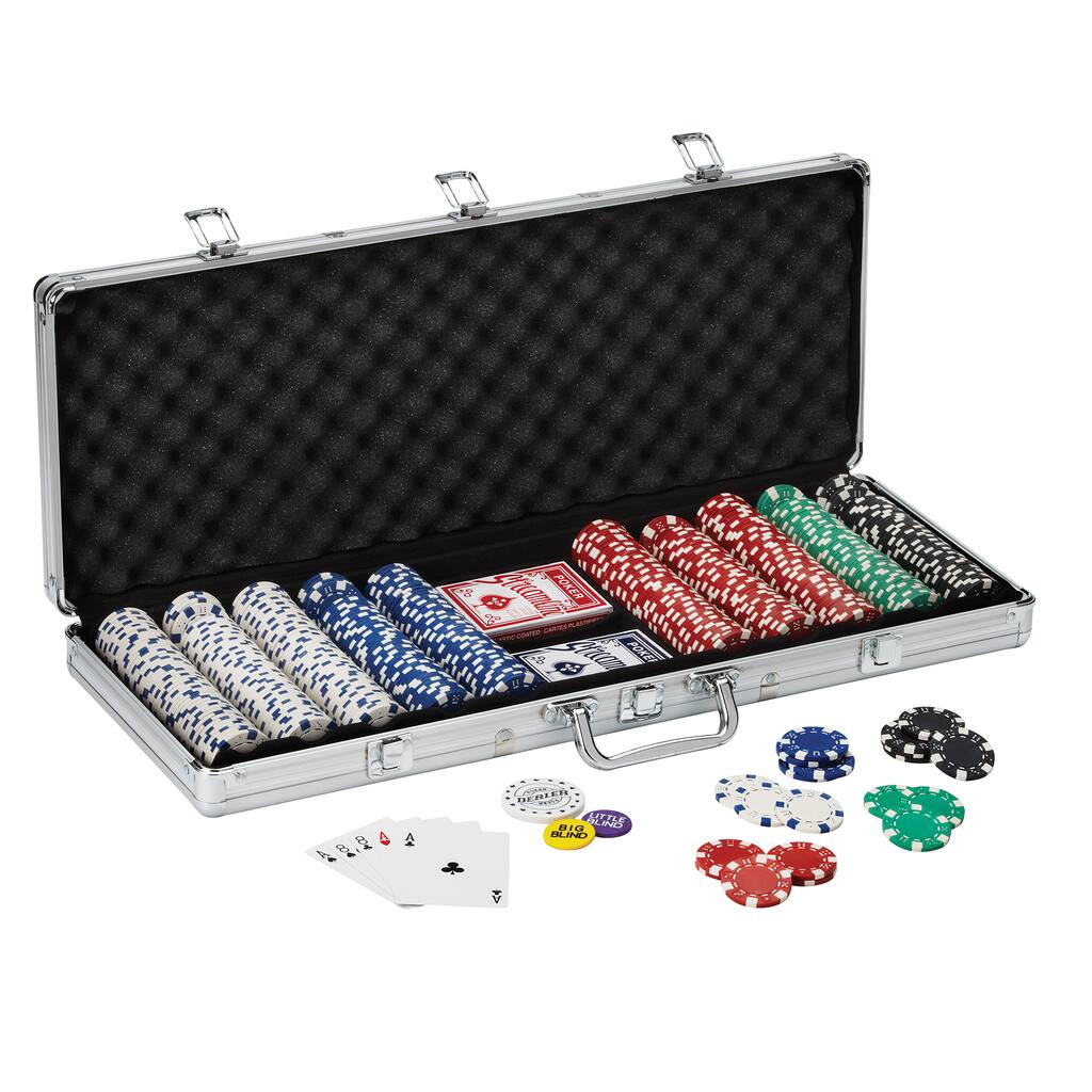 Fat Cat 500-count Texas Hold'em Dice Poker Chip Set