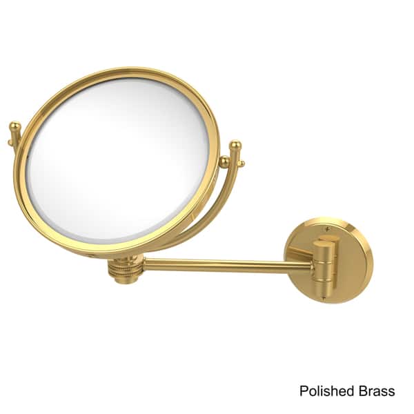slide 2 of 13, Allied Brass 8-inch Wall-mounted Makeup Mirror with 2X Magnification Polished Brass - Bathroom-Vanity