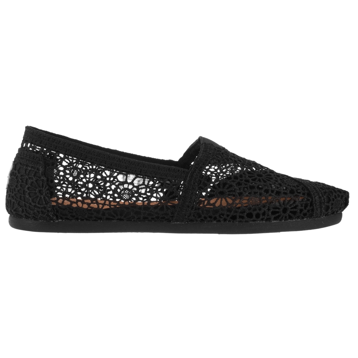 toms crochet shoes black
