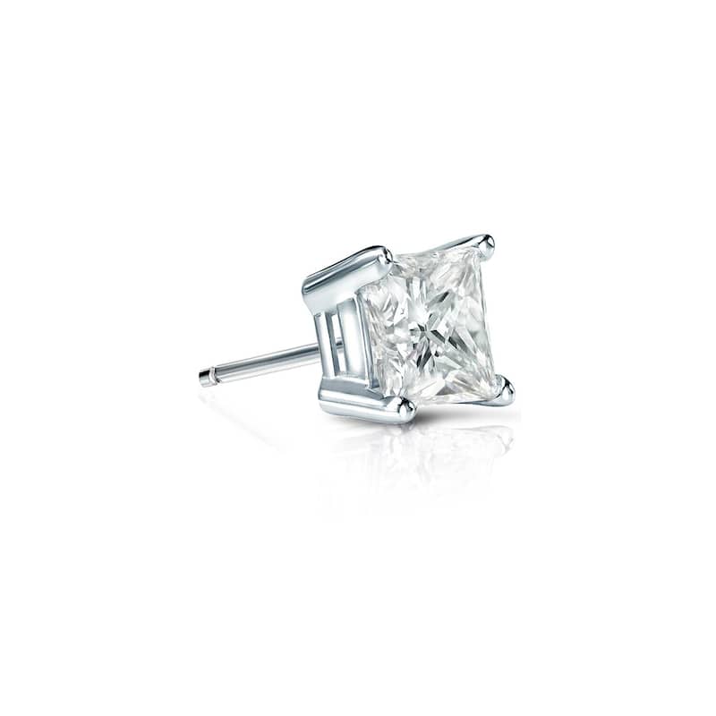 Auriya 1/4ctw Princess-Cut Diamond SINGLE STUD (1) Earring 14k Gold - White