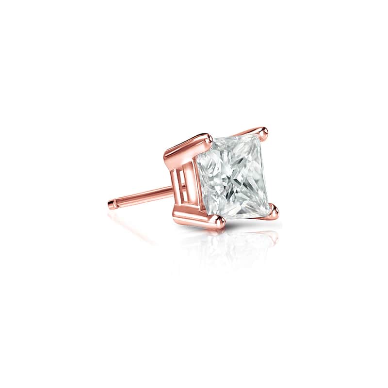 Auriya 1/4ctw Princess-Cut Diamond SINGLE STUD (1) Earring 14k Gold